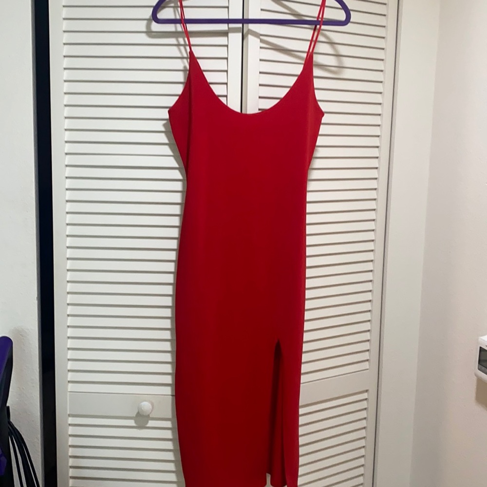 Missguided Red New Scoop Neck Dress